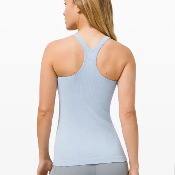 ❤️ Lululemon Ebb to Street Tank in Blue Linen Size 6 NWT - Picture 3 of 13
